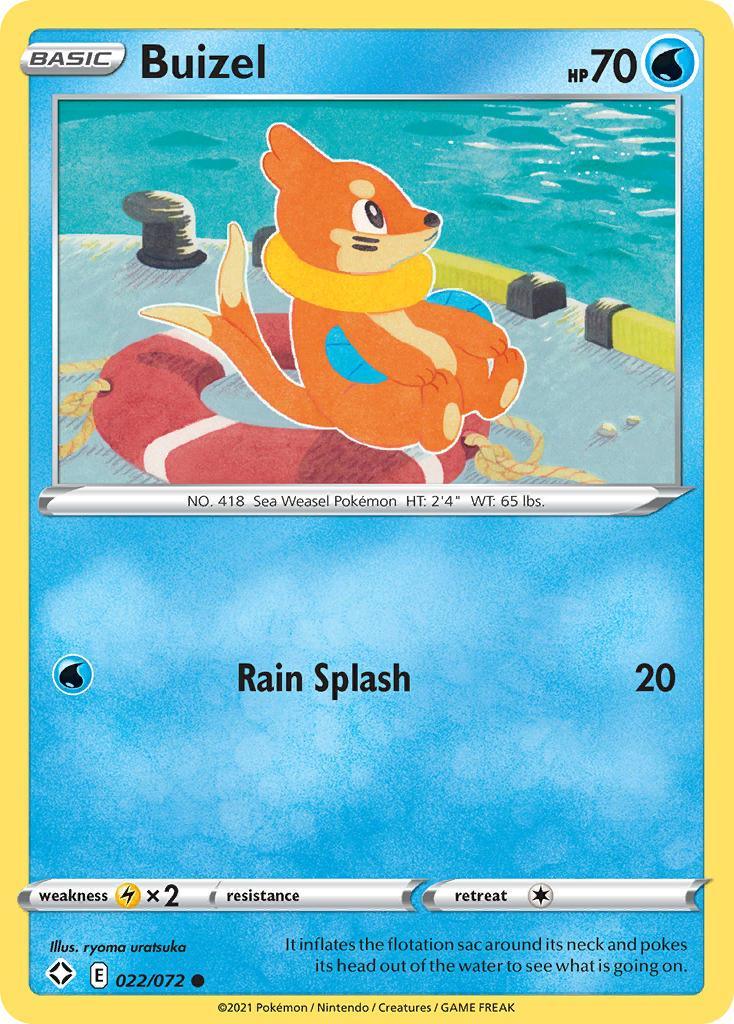 022, Common, Lightning[×2], Normal, Reverse Holofoil, Sword & Shield: Shining Fates, Water Buizel (022/072) [Sword & Shield: Shining Fates] - Trading Card World