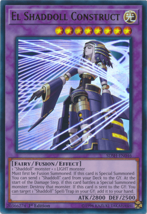 1st Edition, Fairy, Fusion/Effect Monster, Light, Structure Deck: Shaddoll Showdown, Ultra Rare, Unlimited El Shaddoll Construct [SDSH-EN046] Ultra Rare - Trading Card World