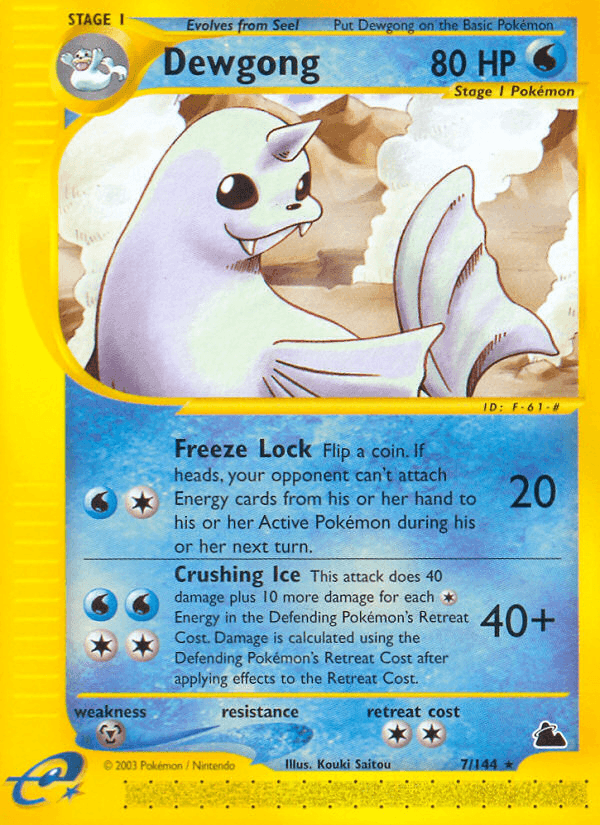 Metal[×2], Normal, Rare, Reverse Holofoil, Skyridge, Water Dewgong (7/144) [Skyridge] - Trading Card World