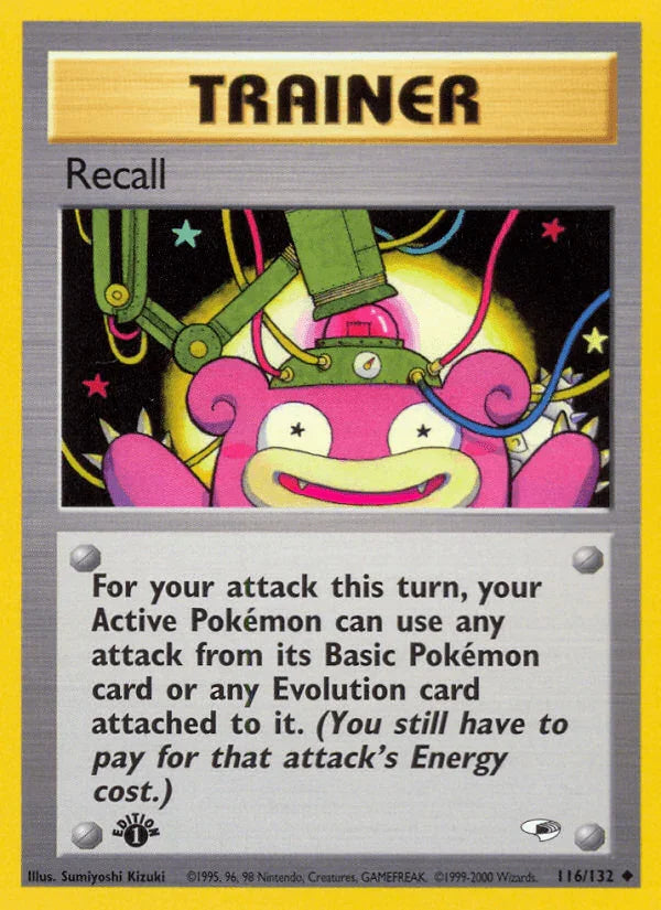 116, 1st Edition Normal, Gym Heroes 1st Edition, Item, Uncommon Recall (116/132) [Gym Heroes 1st Edition] - Trading Card World