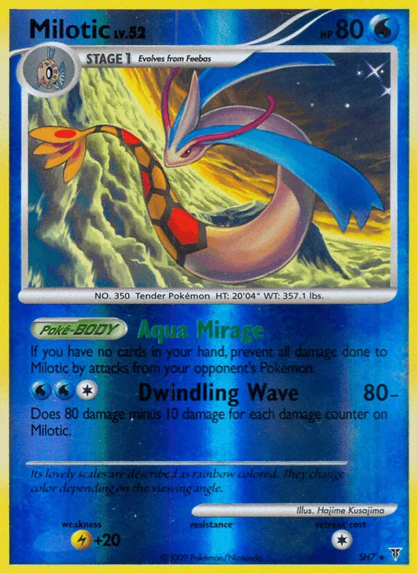Holo Rare, Holofoil, Lightning[+20], Platinum: Supreme Victors, Reverse Holofoil, SH7, Water Milotic (SH7) [Platinum: Supreme Victors] - Trading Card World
