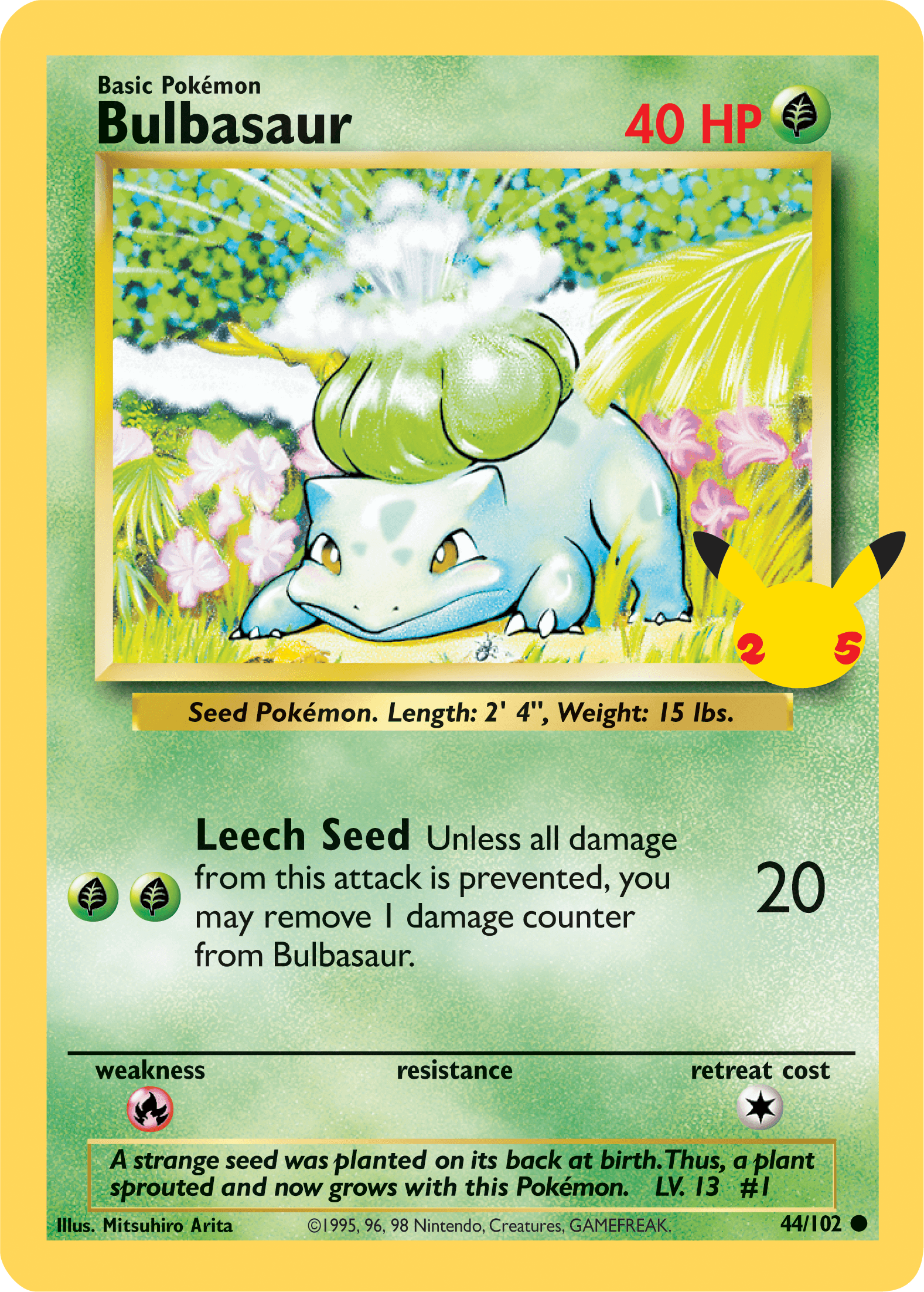 44, Fire, First Partner Pack, Grass, Normal, Promo Bulbasaur (44/102) [First Partner Pack] - Trading Card World