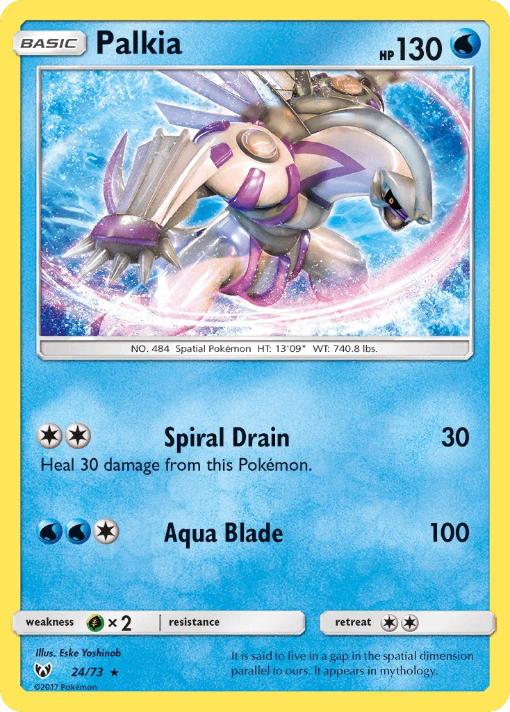 24, Grass[×2], Holo Rare, Holofoil, Reverse Holofoil, Sun & Moon: Shining Legends, Water Palkia (24/73) [Sun & Moon: Shining Legends] - Trading Card World