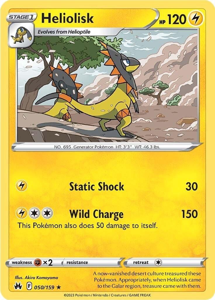 050, Grass [x2], Lightning, Normal, Rare, Reverse Holofoil, Sword & Shield: Crown Zenith Heliolisk (050/159) [Sword & Shield: Crown Zenith] - Trading Card World