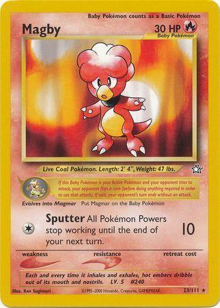 23, Fire, Neo Genesis Unlimited, Normal, Rare Magby (23/111) [Neo Genesis Unlimited] - Trading Card World