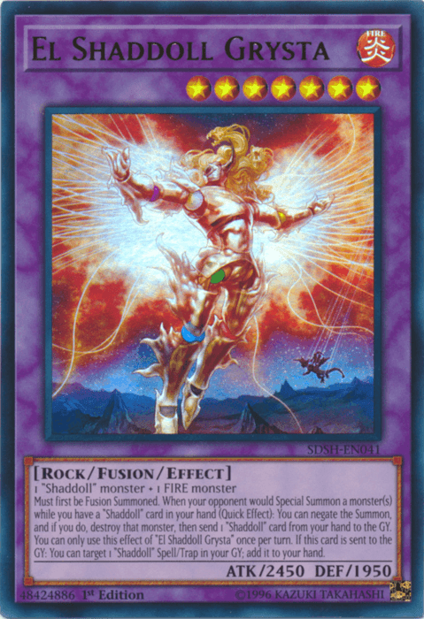 1st Edition, Fire, Fusion/Effect Monster, Rock, Structure Deck: Shaddoll Showdown, Ultra Rare, Unlimited El Shaddoll Grysta [SDSH-EN041] Ultra Rare - Trading Card World