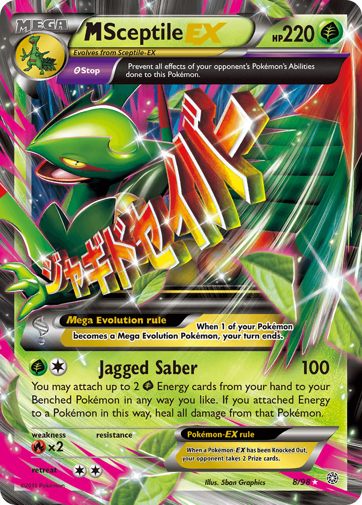 Fire[×2], Grass, Holofoil, Ultra Rare, XY: Ancient Origins M Sceptile EX (8/98) [XY: Ancient Origins] - Trading Card World