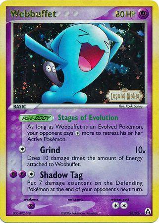 28, EX: Legend Maker, Psychic, Psychic[×2], Rare, Reverse Holofoil Wobbuffet (28/92) (Stamped) [EX: Legend Maker] - Trading Card World