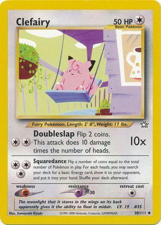 30, Colorless, Fighting[×2], Neo Genesis Unlimited, Normal, Psychic[-30], Uncommon Clefairy (30/111) [Neo Genesis Unlimited] - Trading Card World