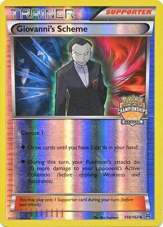 138, Promo, Reverse Holofoil, Supporter, XY: BREAKthrough Giovanni's Scheme (138/162) (Championship Promo) [XY: BREAKthrough] - Trading Card World
