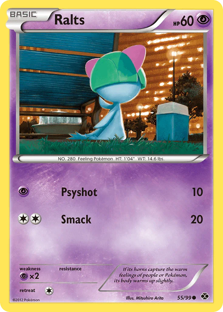 55, Black & White: Next Destinies, Common, Normal, Psychic, Psychic[×2], Reverse Holofoil Ralts (55/99) [Black & White: Next Destinies] - Trading Card World