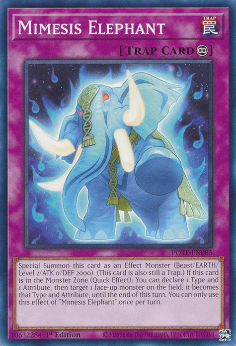 1st Edition, Common, Normal Trap, Power of the Elements, Trap, Unlimited Mimesis Elephant [POTE-EN085] Common - Trading Card World
