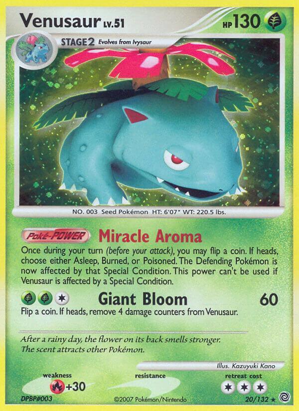 20, Diamond & Pearl: Secret Wonders, Fire[+30], Grass, Normal, Rare Venusaur (20/132) (Theme Deck Exclusive) [Diamond & Pearl: Secret Wonders] - Trading Card World