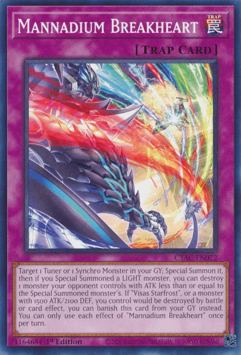 1st Edition, Common, Cyberstorm Access, Normal Trap, Trap Mannadium Breakheart [CYAC-EN072] Common - Trading Card World