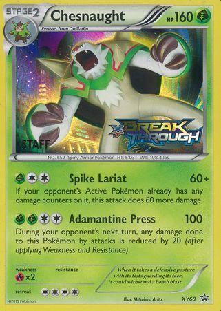 Fire[×2], Grass, Holofoil, Promo, XY68, XY: Black Star Promos Chesnaught (XY68) (Staff) [XY: Black Star Promos] - Trading Card World