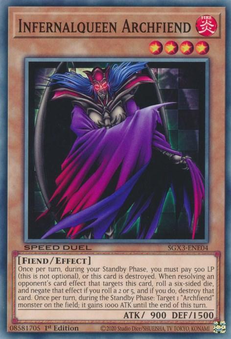 1st Edition, Common, Effect Monster, Fiend, Fire, Speed Duel GX: Duelists of Shadows Infernalqueen Archfiend [SGX3-ENE04] Common - Trading Card World