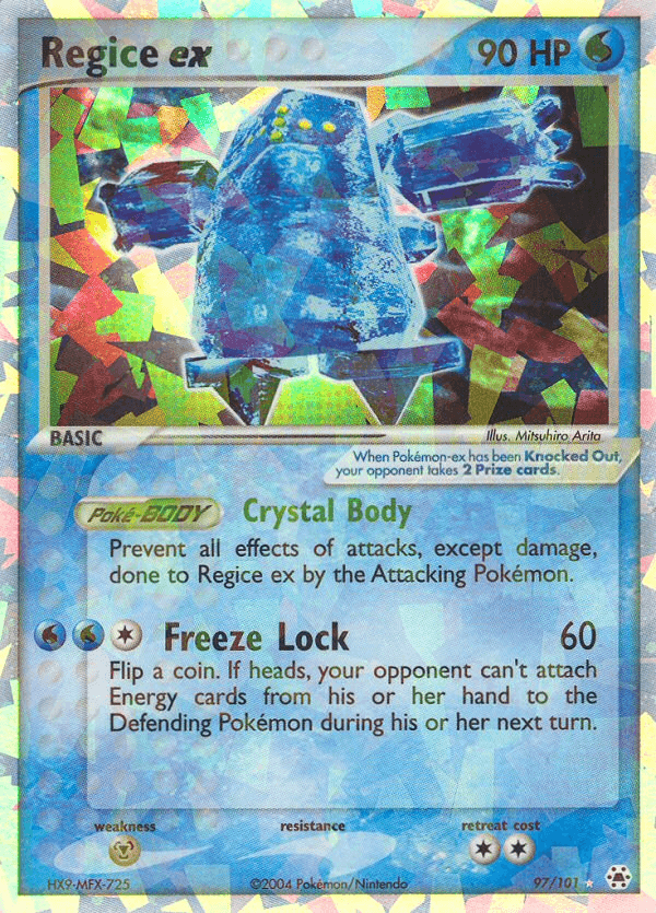 97, EX: Hidden Legends, Holofoil, Metal[×2], Ultra Rare, Water Regice ex (97/101) [EX: Hidden Legends] - Trading Card World