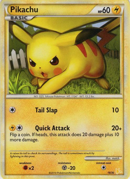 16, Fighting[×2], HeartGold & SoulSilver: Trainer Kit - Raichu, Lightning, Metal[-20], Normal, Promo Pikachu (16/30) [HeartGold & SoulSilver: Trainer Kit - Raichu] - Trading Card World