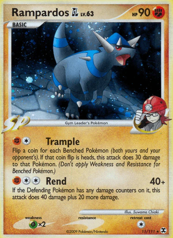 11, Fighting, Grass[×2], Holo Rare, Holofoil, Platinum: Rising Rivals, Reverse Holofoil Rampardos GL (11/111) [Platinum: Rising Rivals] - Trading Card World