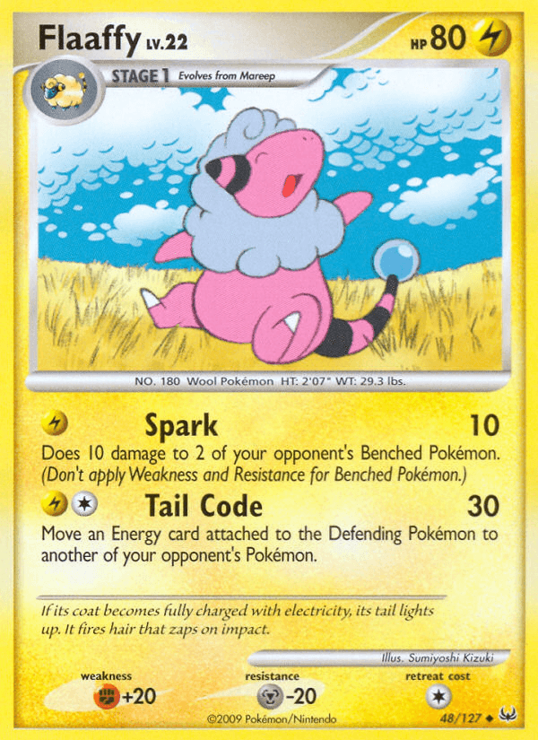 48, Fighting[+20], Lightning, Metal[-20], Normal, Platinum: Base Set, Reverse Holofoil, Uncommon Flaaffy (48/127) [Platinum: Base Set] - Trading Card World