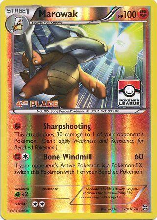 78, Fighting, Grass[×2], Promo, Reverse Holofoil, XY: BREAKthrough Marowak (78/162) (League Promo 4th Place) [XY: BREAKthrough] - Trading Card World