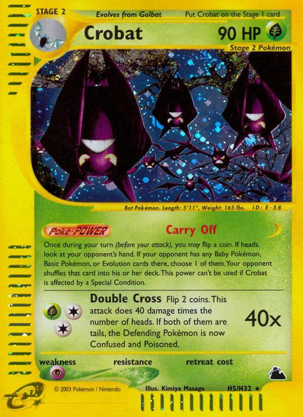 Grass, H5, Holo Rare, Holofoil, Psychic[×2], Skyridge Crobat (H5/H32) [Skyridge] - Trading Card World