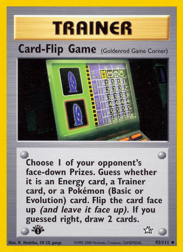 1st Edition Normal, 92, Item, Neo Genesis 1st Edition, Uncommon Card-Flip Game (92/111) [Neo Genesis 1st Edition] - Trading Card World