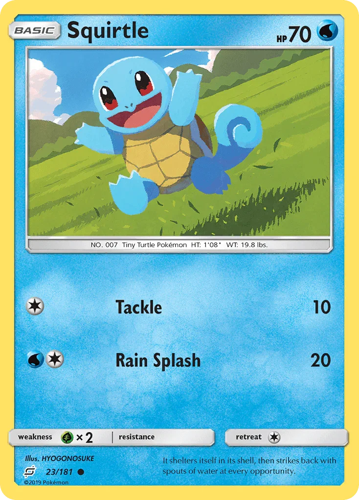 23, Common, Grass[×2], Normal, Reverse Holofoil, Sun & Moon: Team Up, Water Squirtle (23/181) [Sun & Moon: Team Up] - Trading Card World
