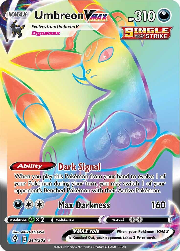 214, Darkness, Grass [x2], Holofoil, Secret Rare, Sword & Shield: Evolving Skies Umbreon VMAX (214/203) [Sword & Shield: Evolving Skies] - Trading Card World