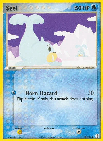 78, Common, EX: FireRed & LeafGreen, Lightning[×2], Normal, Reverse Holofoil, Water Seel (78/112) [EX: FireRed & LeafGreen] - Trading Card World