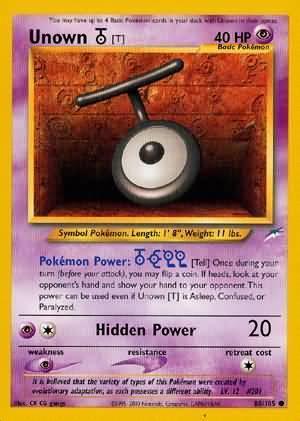 88, Common, Neo Destiny Unlimited, Normal, Psychic, Psychic[×2] Unown [T] (88/105) [Neo Destiny Unlimited] - Trading Card World
