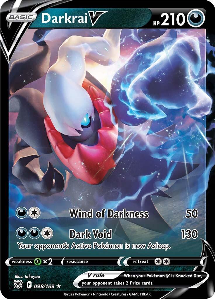 098, Darkness, Grass [x2], Holofoil, Sword & Shield: Astral Radiance, Ultra Rare Darkrai V (098/189) [Sword & Shield: Astral Radiance] - Trading Card World