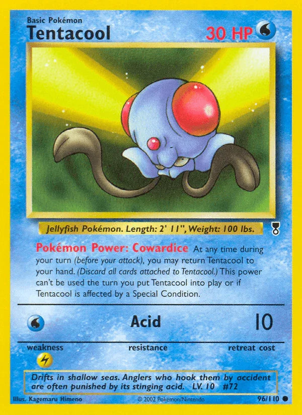 96, Common, Legendary Collection, Lightning[×2], Normal, Reverse Holofoil, Water Tentacool (96/110) [Legendary Collection] - Trading Card World