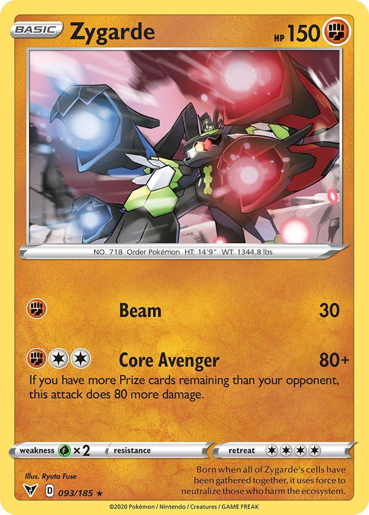 093, Fighting, Grass[×2], Holo Rare, Holofoil, Reverse Holofoil, Sword & Shield: Vivid Voltage Zygarde (093/185) [Sword & Shield: Vivid Voltage] - Trading Card World