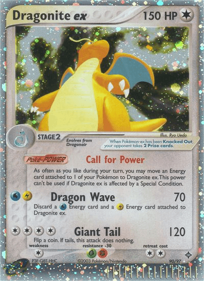 90, Colorless, Colorless[×2], EX: Dragon, Fighting[-30], Grass[-30], Holofoil, Ultra Rare Dragonite ex (90/97) [EX: Dragon] - Trading Card World
