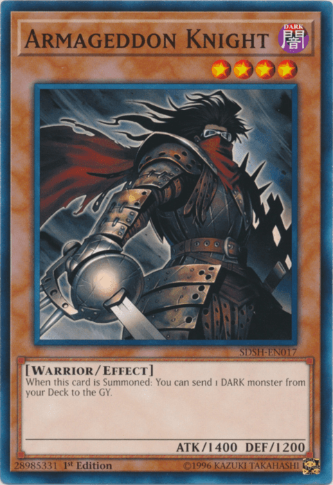 1st Edition, Common, Dark, Effect Monster, Structure Deck: Shaddoll Showdown, Unlimited, Warrior Armageddon Knight [SDSH-EN017] Common - Trading Card World