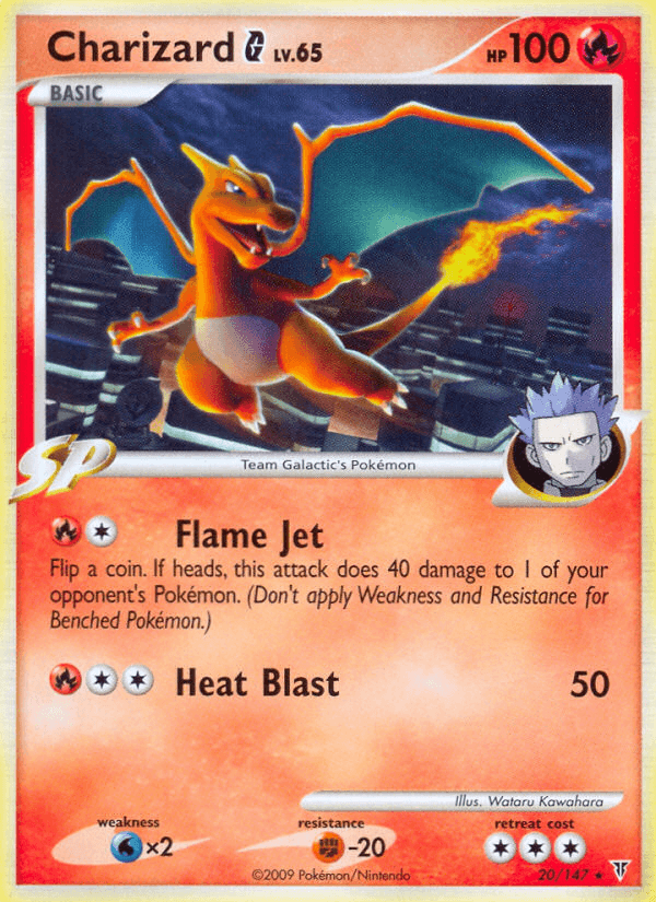 20, Fighting[-20], Fire, Normal, Platinum: Supreme Victors, Rare, Reverse Holofoil, Water[×2] Charizard G (20/147) [Platinum: Supreme Victors] - Trading Card World
