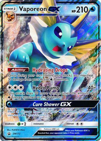 Grass[x2], Holofoil, Promo, SM172, Sun & Moon: Black Star Promos, Water Vaporeon GX (SM172) (Jumbo Card) [Sun & Moon: Black Star Promos] - Trading Card World
