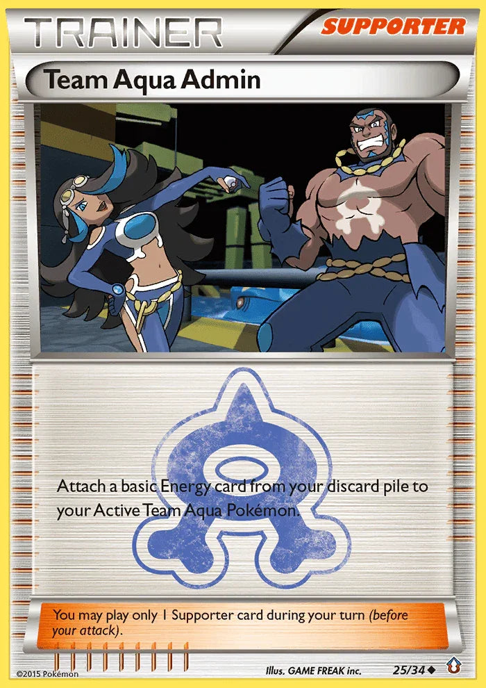 25, Normal, Reverse Holofoil, Supporter, Uncommon, XY: Double Crisis Team Aqua Admin (25/34) [XY: Double Crisis] - Trading Card World