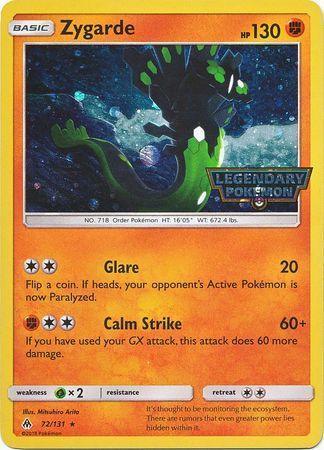 72, Fighting, Grass[×2], Holofoil, Promo, Sun & Moon: Forbidden Light Zygarde (72/131) (Cosmos Holo) [Sun & Moon: Forbidden Light] - Trading Card World