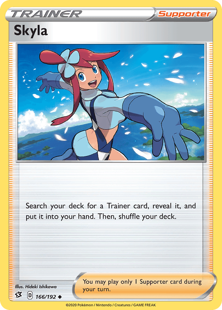 166, Normal, Reverse Holofoil, Supporter, Sword & Shield: Rebel Clash, Uncommon Skyla (166/192) [Sword & Shield: Rebel Clash] - Trading Card World