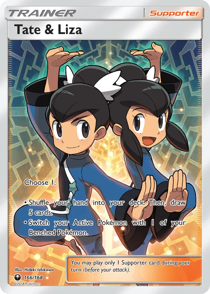 166, Holofoil, Sun & Moon: Celestial Storm, Supporter, Ultra Rare Tate & Liza (166/168) [Sun & Moon: Celestial Storm] - Trading Card World