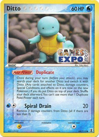 64, EX: Delta Species, Normal, Promo, Water Ditto (64/113) (Games Expo Exclusive) [EX: Delta Species] - Trading Card World