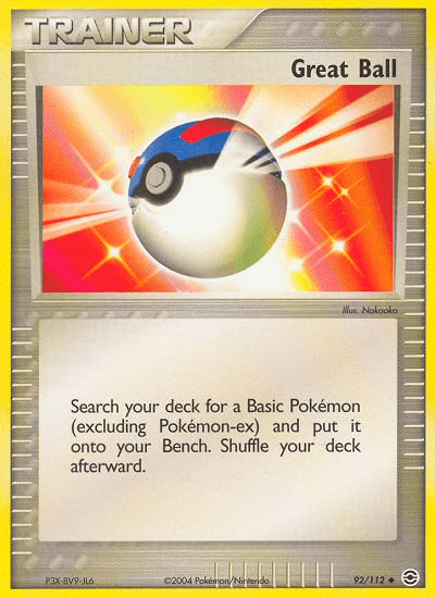 92, EX: FireRed & LeafGreen, Item, Normal, Reverse Holofoil, Uncommon Great Ball (92/112) [EX: FireRed & LeafGreen] - Trading Card World