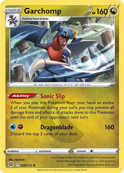 109, Dragon, Holo Rare, Holofoil, Reverse Holofoil, Sword & Shield: Brilliant Stars Garchomp (109/172) [Sword & Shield: Brilliant Stars] - Trading Card World