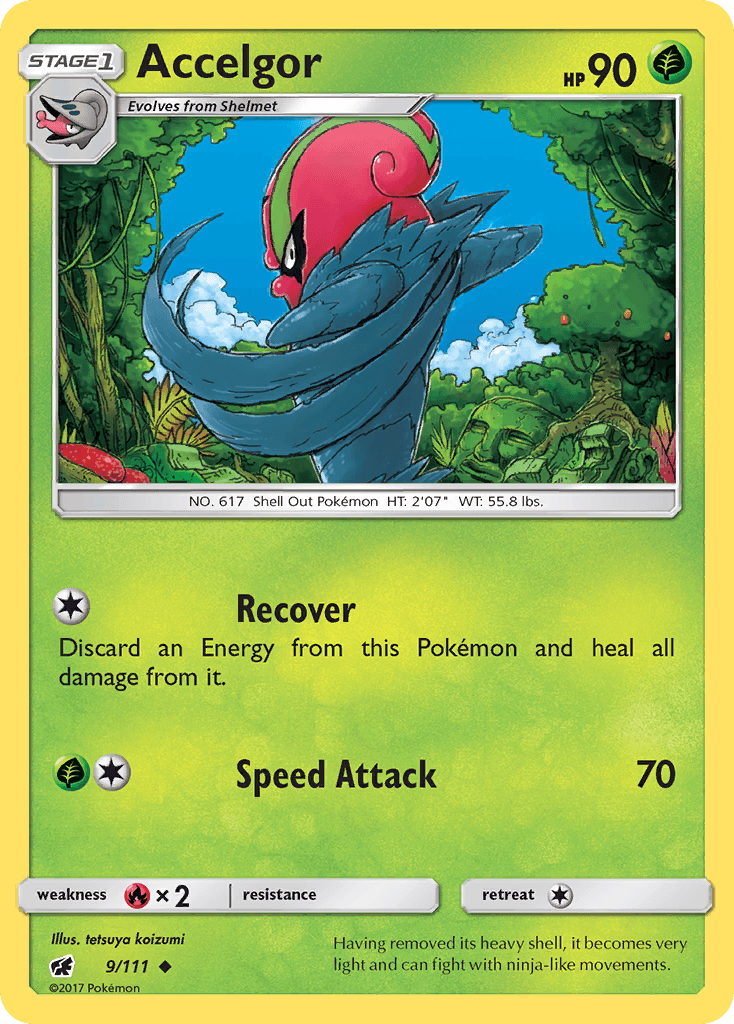 Fire[×2], Grass, Normal, Reverse Holofoil, Sun & Moon: Crimson Invasion, Uncommon Accelgor (9/111) [Sun & Moon: Crimson Invasion] - Trading Card World