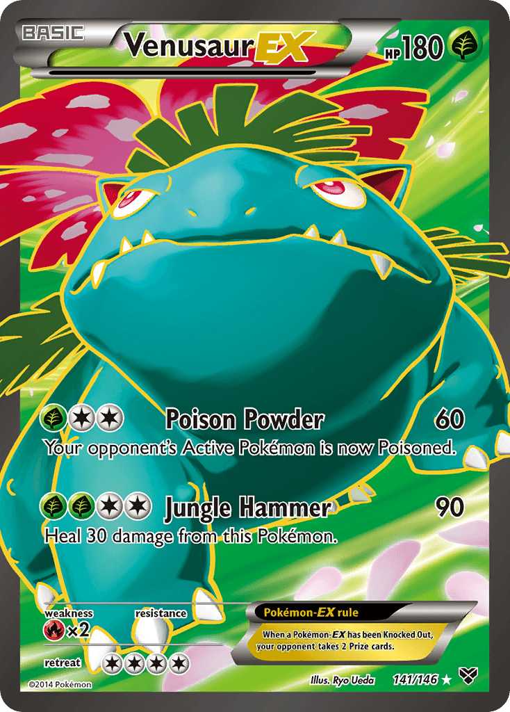 141, Fire[×2], Grass, Holofoil, Ultra Rare, XY: Base Set Venusaur EX (141/146) [XY: Base Set] - Trading Card World