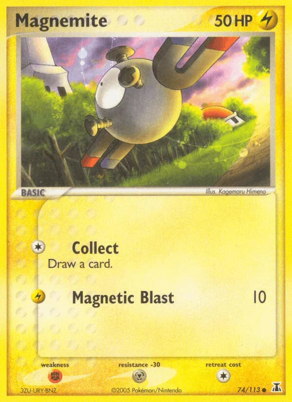 74, Common, EX: Delta Species, Fighting[×2], Lightning, Metal[-30], Normal Magnemite (74/113) [EX: Delta Species] - Trading Card World