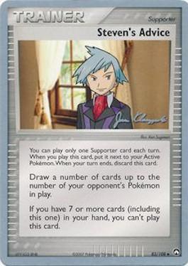 83, Normal, Supporter, Uncommon, World Championships 2008 Steven's Advice (83/108) (Psychic Lock - Jason Klaczynski) [World Championships 2008] - Trading Card World
