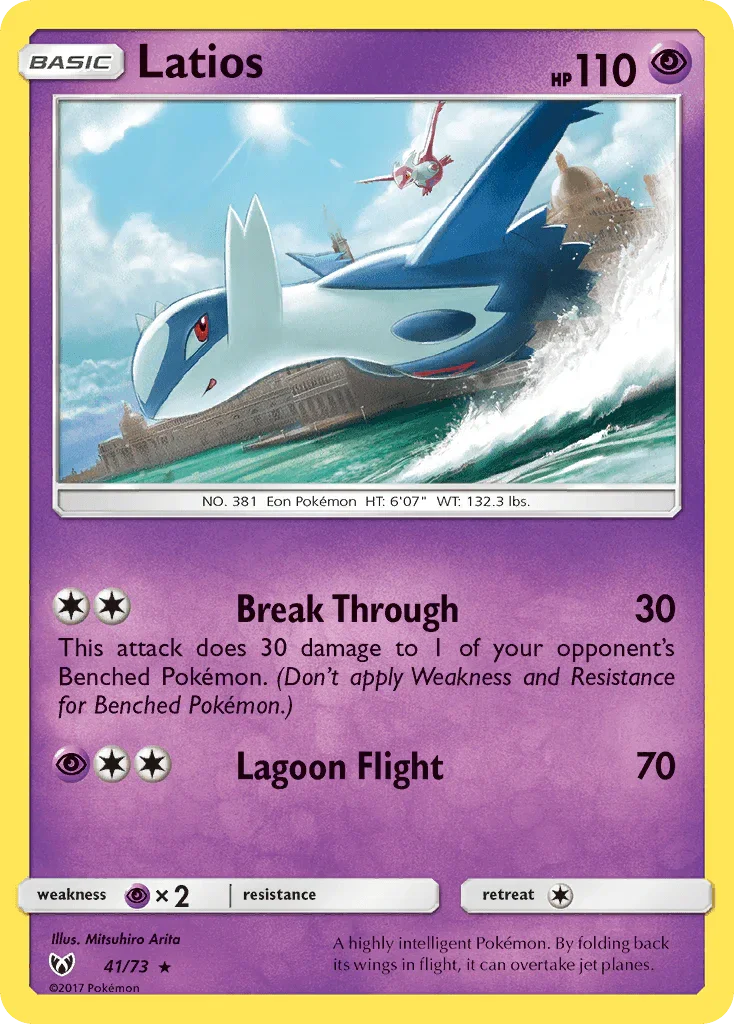 41, Holo Rare, Holofoil, Psychic, Psychic[×2], Reverse Holofoil, Sun & Moon: Shining Legends Latios (41/73) [Sun & Moon: Shining Legends] - Trading Card World